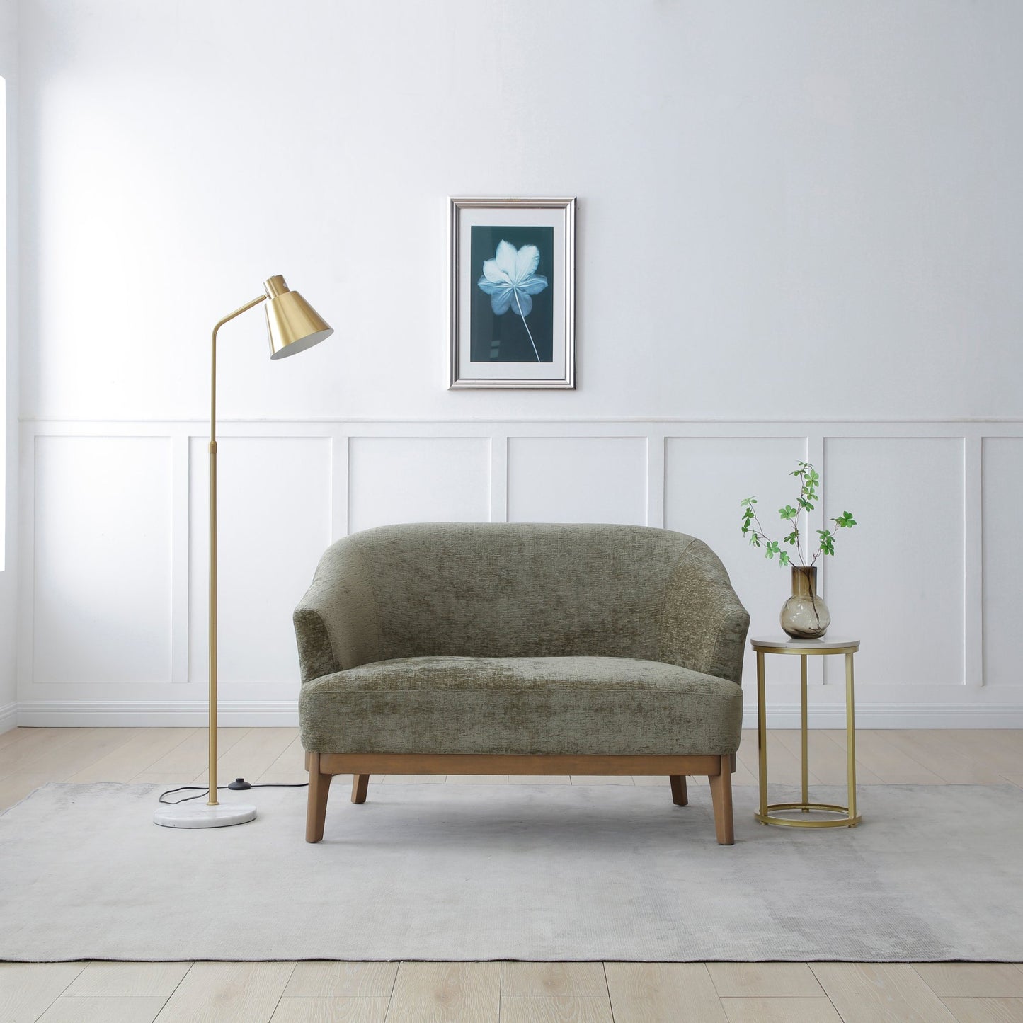 Ella 2 Seater Chair | Natural Chenille or Distressed Olive