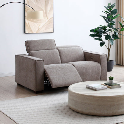 Primo Electric 2-Seater Recliner upholstered in a luxurious mole chenille weave, a perfect combination of functionality and style, offering luxurious comfort and a sleek design. Shop online today at www.nobleandnook.co.uk