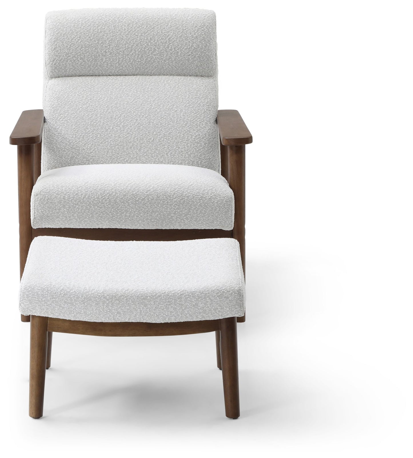 Ultimate comfort and timeless elegance, the Isaac Chair & Footstool, upholstered in luxurious natural bouclé, brings style and warmth to any space. Shop online today at www.nobleandnook.co.uk