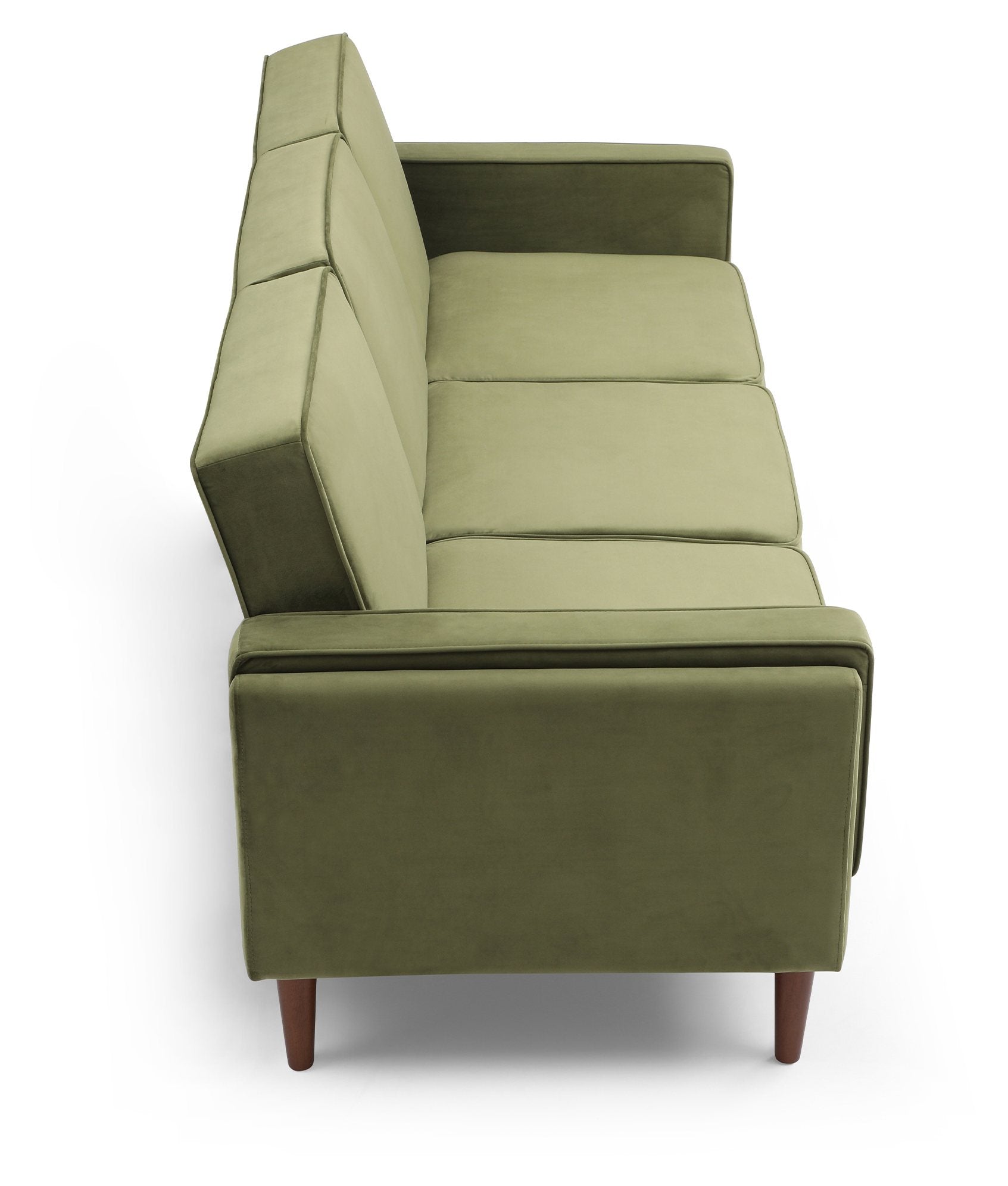 Shop the Paolo Sofa Bed in Olive Green Velvet, a versatile piece that transitions effortlessly from a comfortable sofa to a practical bed, perfect for guests or compact living spaces. Shop online today at www.nobleandnook.co.uk