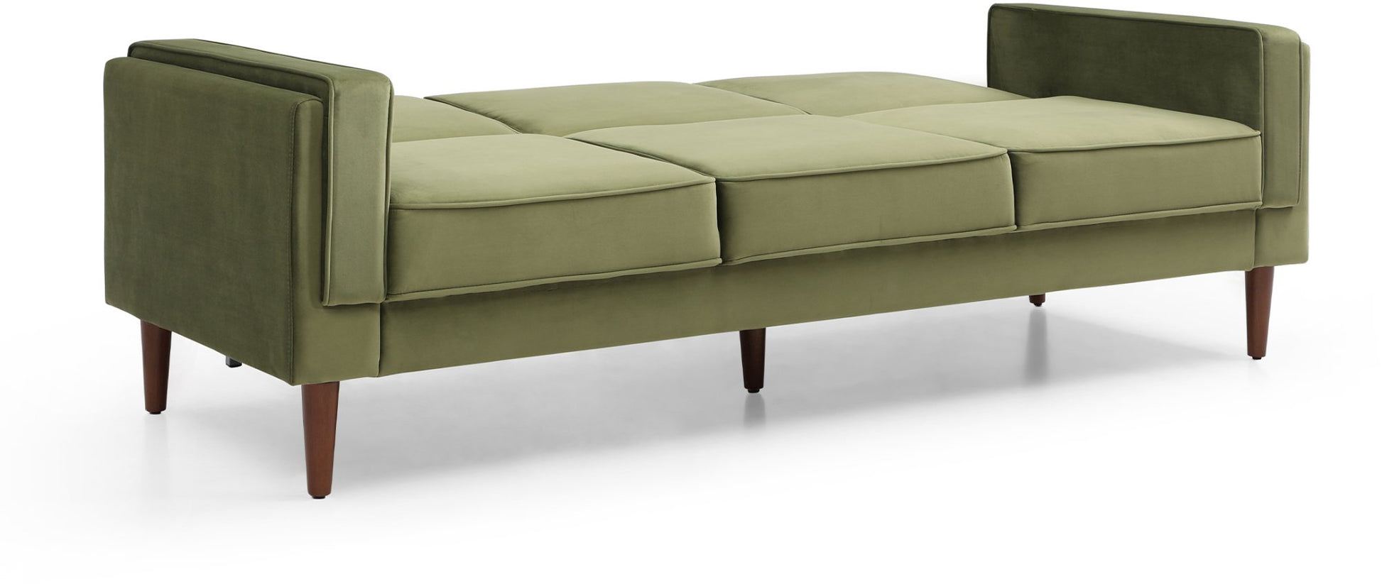 Shop the Paolo Sofa Bed in Olive Green Velvet, a versatile piece that transitions effortlessly from a comfortable sofa to a practical bed, perfect for guests or compact living spaces. Shop online today at www.nobleandnook.co.uk