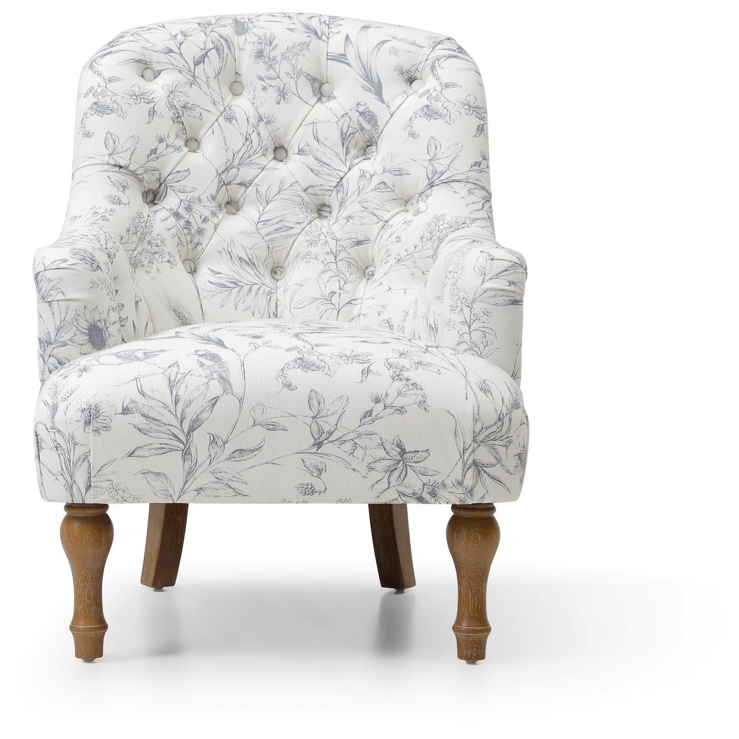 Bianca Button Back Armchair in Meadow Print Linen