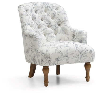 Bianca Button Back Armchair in Meadow Print Linen