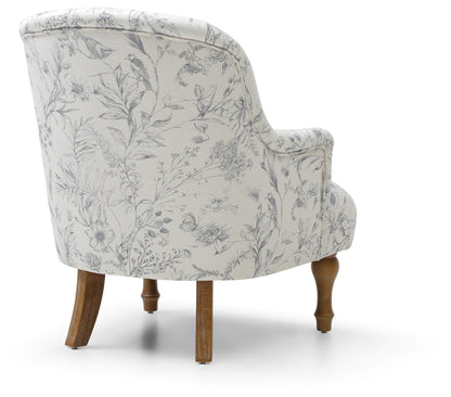 Bianca Button Back Armchair in Meadow Print Linen