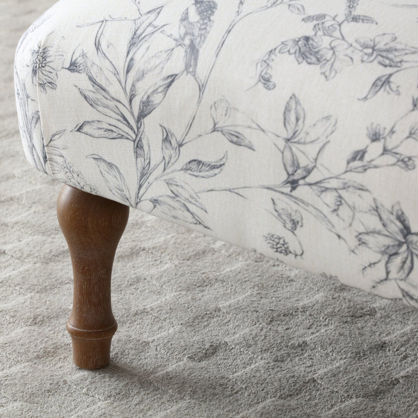 Bianca Button Back Armchair in Meadow Print Linen