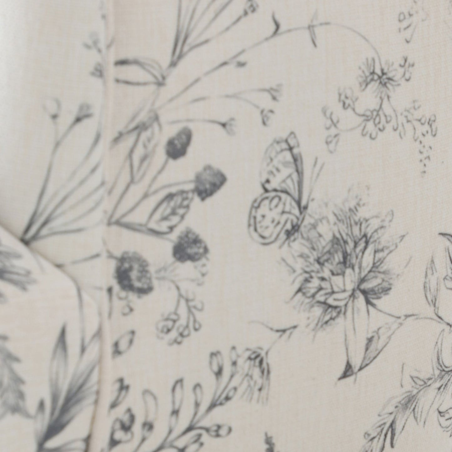 Bianca Button Back Armchair in Meadow Print Linen