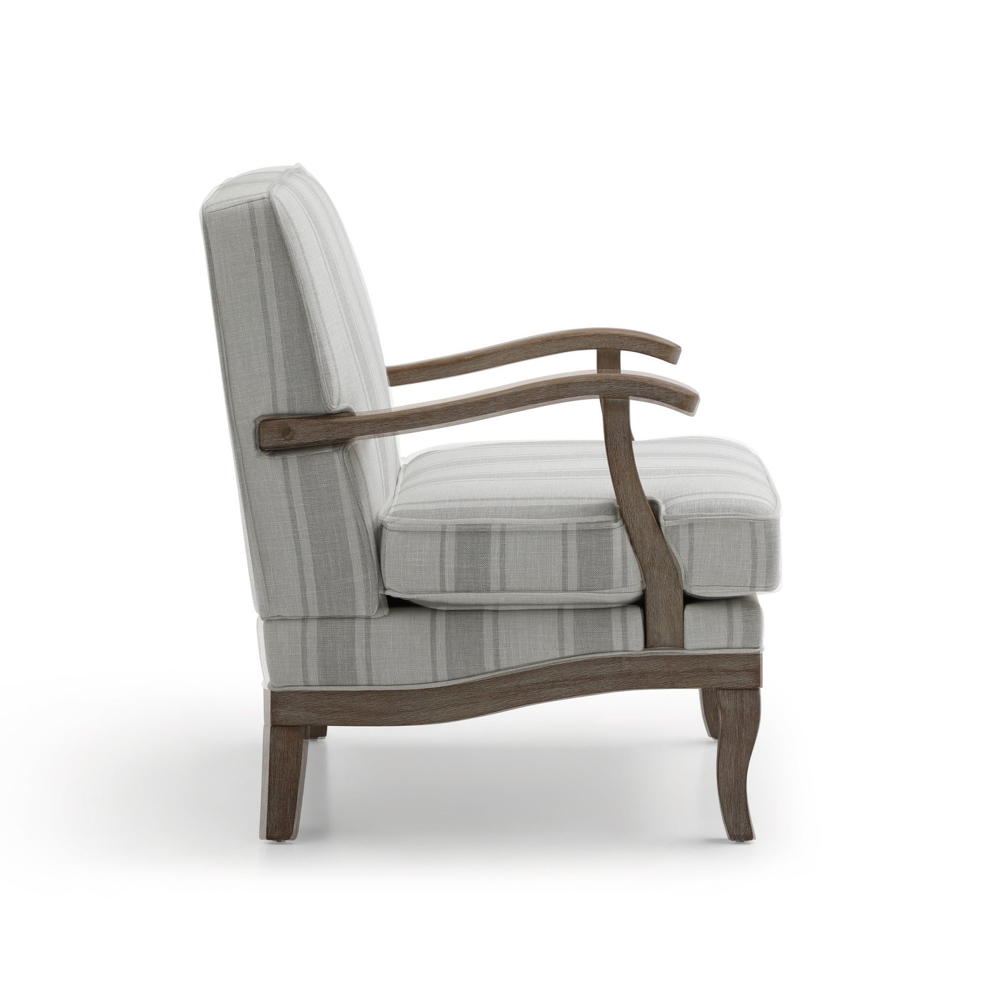 The Colwell Chair is a best-selling classic. Featuring gracefully curved wooden arms and legs, this armchair embodies timeless craftsmanship. Shop online today at www.nobleandnook.co.uk