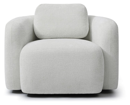 Mitch Max Curve Swivel Accent Chair in Distressed Olive Chenille or Natural Soft Chenille