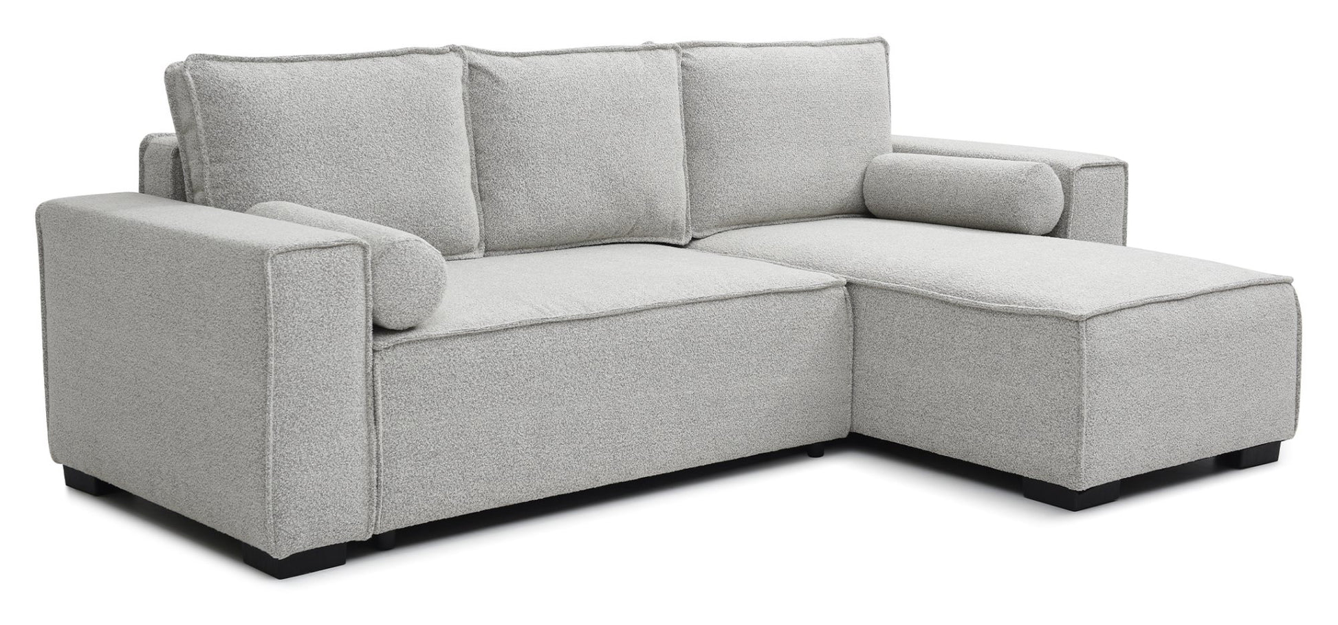 Shop the Harrison Corner Sofa Bed in a Natural Soft Boucle fabric, a versatile and stylish solution for modern homes. This corner sofa bed offers the perfect balance of comfort and practicality.Shop online today at www.nobleandnook.co.uk