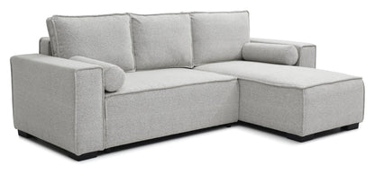 Shop the Harrison Corner Sofa Bed in a Natural Soft Boucle fabric, a versatile and stylish solution for modern homes. This corner sofa bed offers the perfect balance of comfort and practicality.Shop online today at www.nobleandnook.co.uk