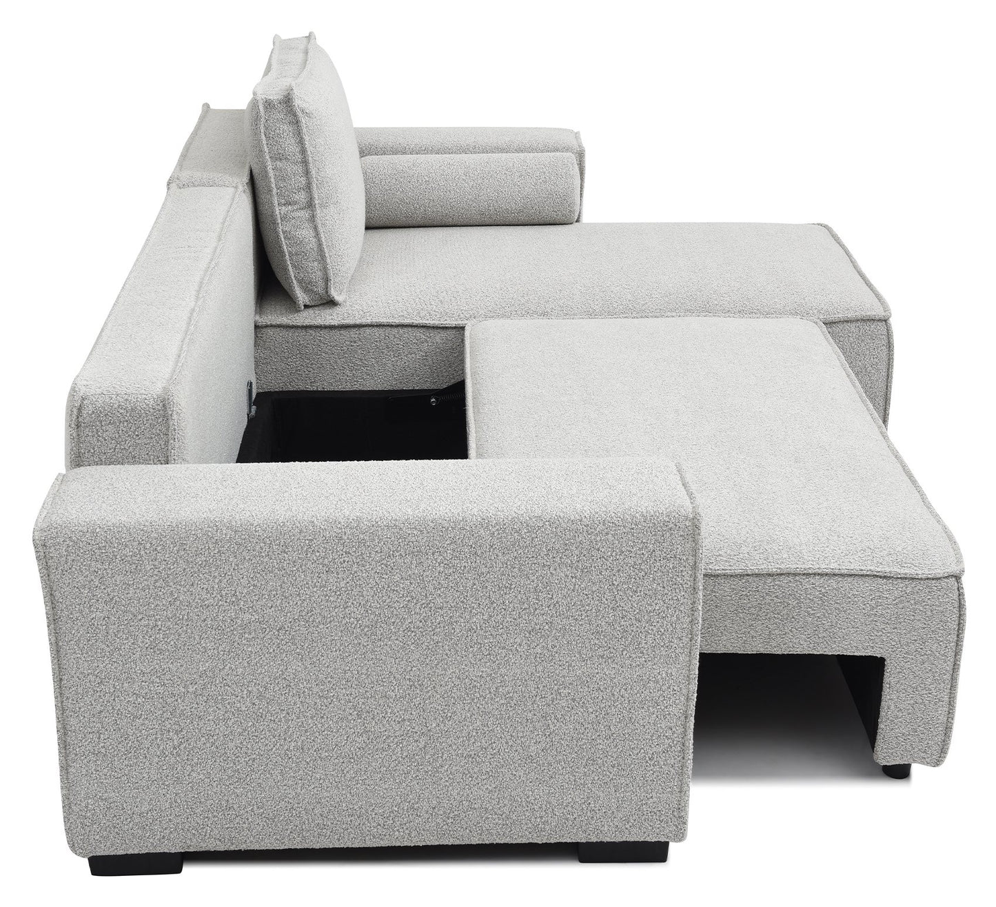 Shop the Harrison Corner Sofa Bed in a Natural Soft Boucle fabric, a versatile and stylish solution for modern homes. This corner sofa bed offers the perfect balance of comfort and practicality.Shop online today at www.nobleandnook.co.uk