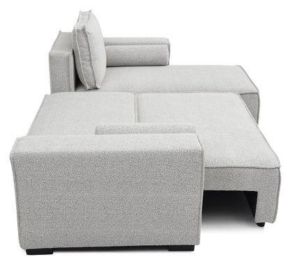 Harrison Corner Sofa Bed | Natural Soft Boucle