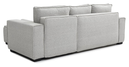 Shop the Harrison Corner Sofa Bed in a Natural Soft Boucle fabric, a versatile and stylish solution for modern homes. This corner sofa bed offers the perfect balance of comfort and practicality.Shop online today at www.nobleandnook.co.uk