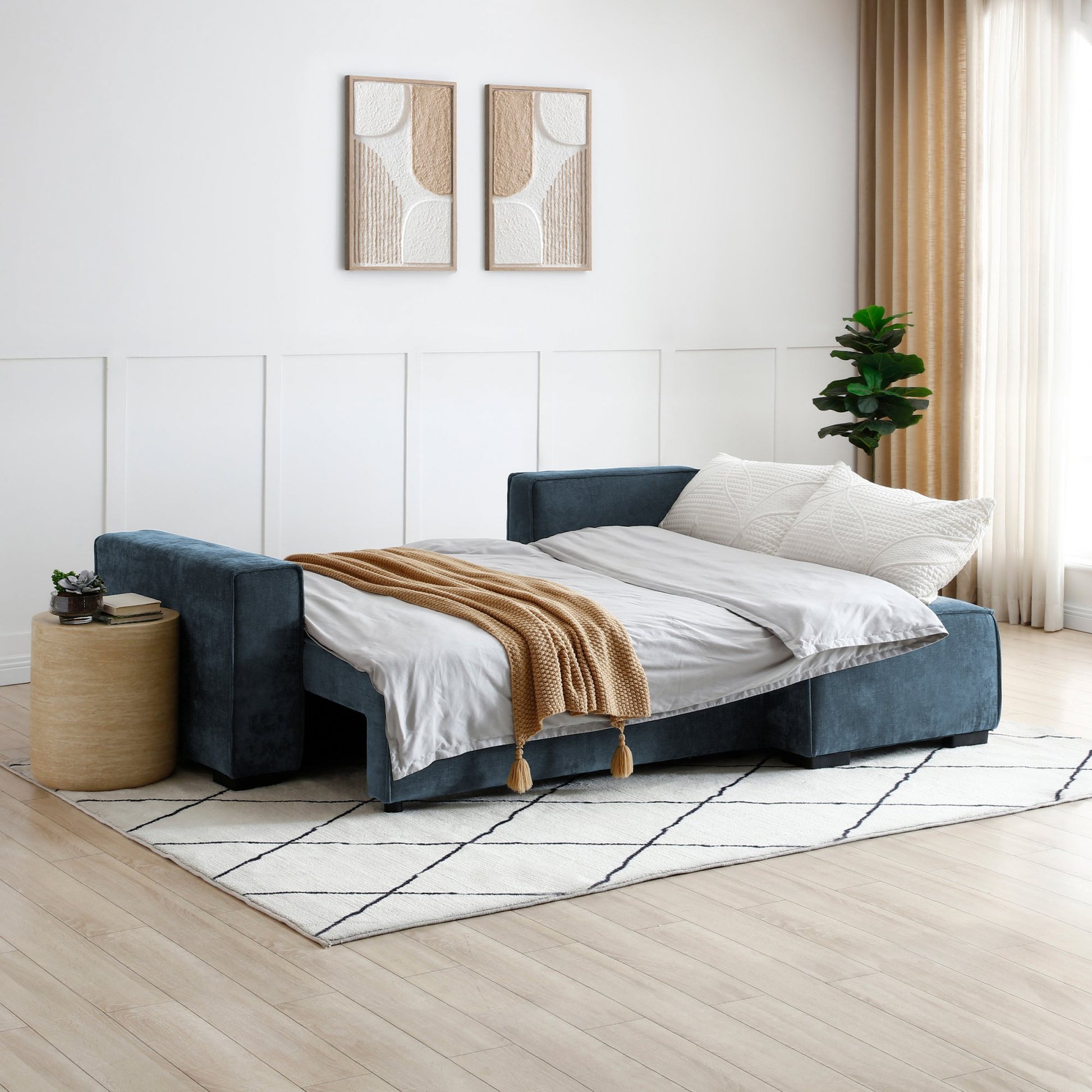 Shop the Harrison Corner Sofa Bed in Navy Blue, a versatile and stylish solution for modern homes. This corner sofa bed offers the perfect balance of comfort and practicality. Shop online today at www.nobleandnook.co.uk