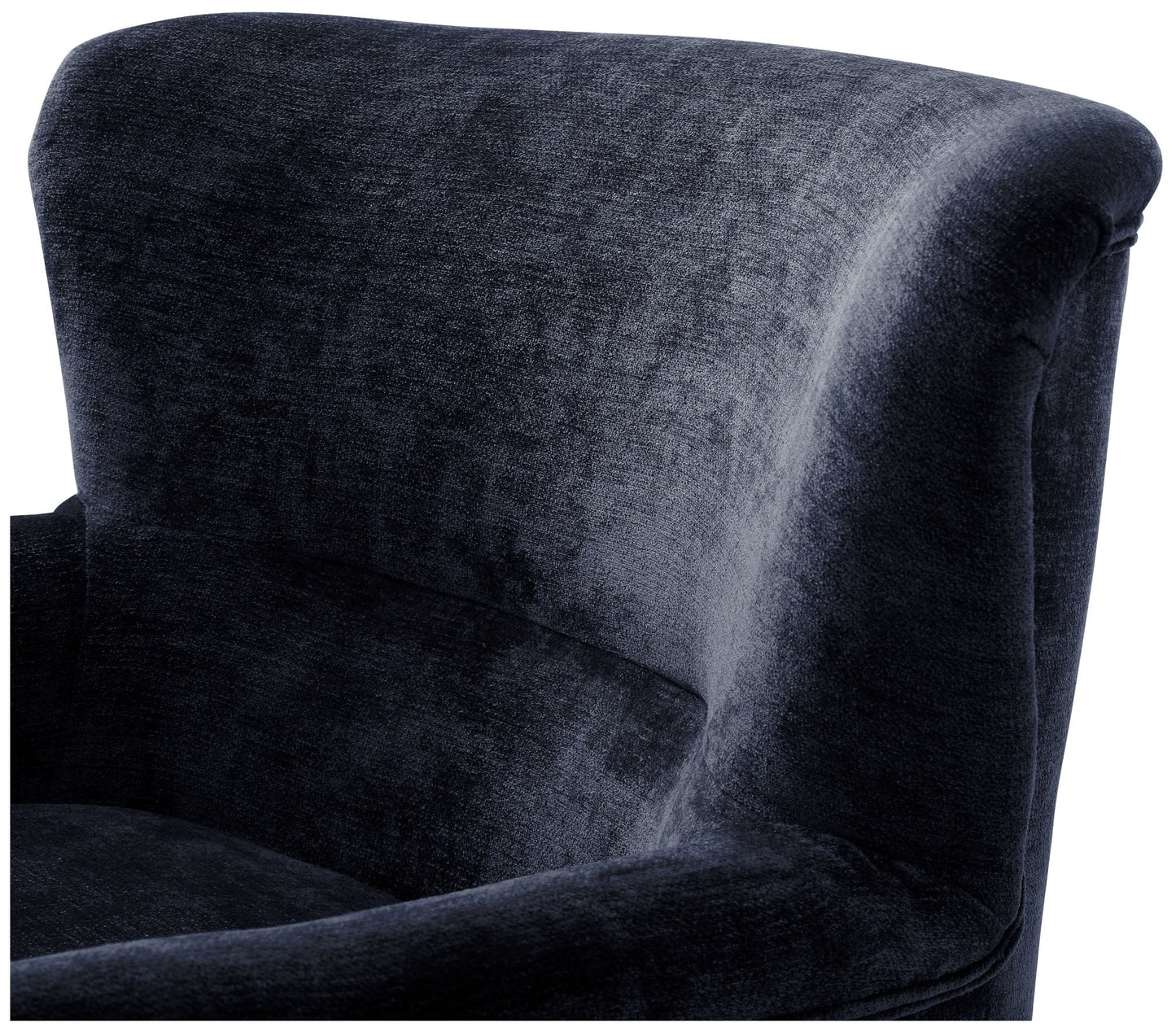 Wingback Inspired Design with an elegant silhouette with gently curved arms for a timeless look. Premium Upholstery, finished in rich Navy Luxe Chenille for a soft, luxurious feel. www.nobleandnook.co.uk