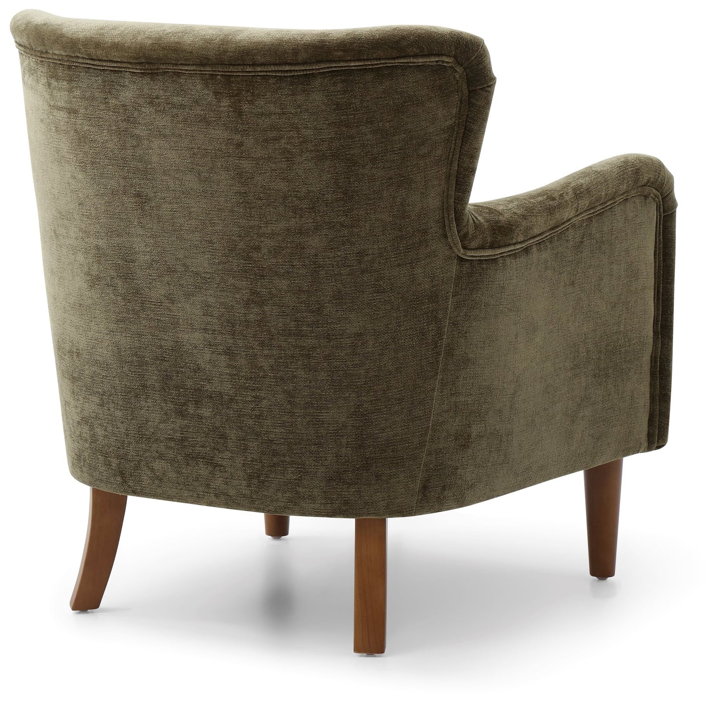 Wingback Inspired Design with an elegant silhouette with gently curved arms for a timeless look. Premium Upholstery, finished in rich Olive Luxe Chenille for a soft, luxurious feel. www.nobleandnook.co.uk