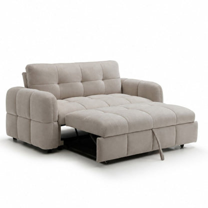 Morgan Quilted 2 Seater Sofa Bed | Taupe Chenille