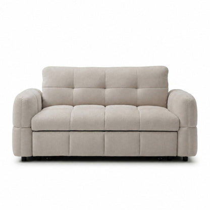 Morgan Quilted 2 Seater Sofa Bed | Taupe Chenille
