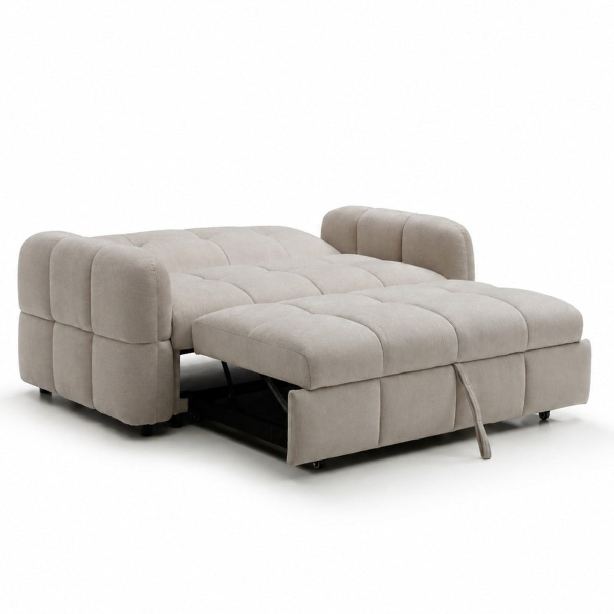 Morgan Quilted 2 Seater Sofa Bed | Taupe Chenille