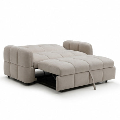 Morgan Quilted 2 Seater Sofa Bed | Taupe Chenille
