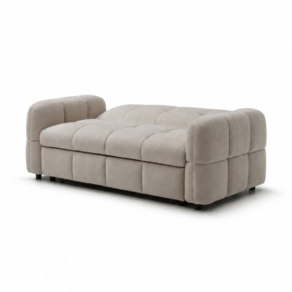 Morgan Quilted 2 Seater Sofa Bed | Taupe Chenille