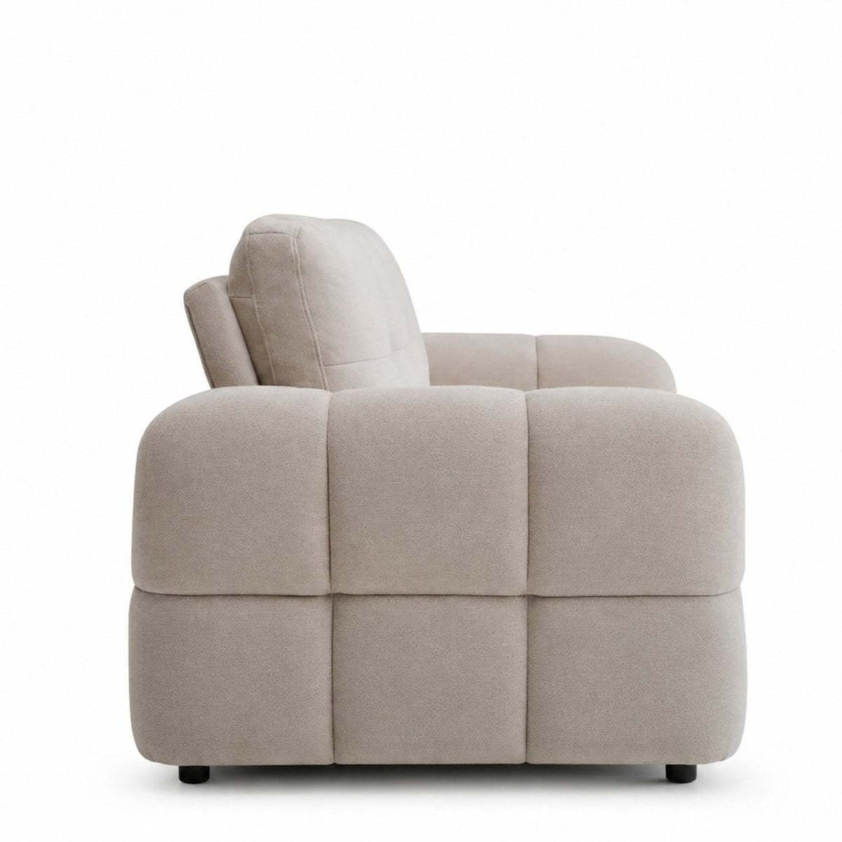 Morgan Quilted 2 Seater Sofa Bed | Taupe Chenille