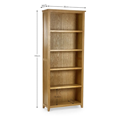 Mallory Tall Bookcase | Solid Oak
