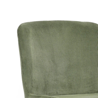 Shop the Leonie Dining Chair in green velvet and bring a sophisticated statement to your dining space. Featuring a plush, curved design and slender black legs. Shop online today at www.nobleandnook.co.uk