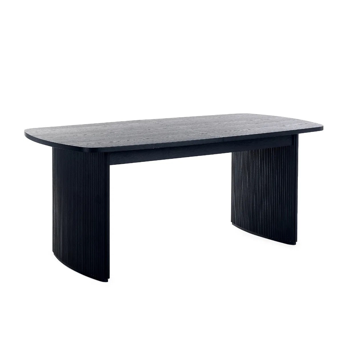 Elevate your dining area with the Louis Fluted Extending Dining Table, a modern masterpiece finished in luxurious matt black. Adjusts from W180cm to W220cm to seat 6 people comfortably. Shop online today at www.nobleandnook.co.uk