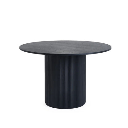 Louis 4 Seater Round Dining Table | Black