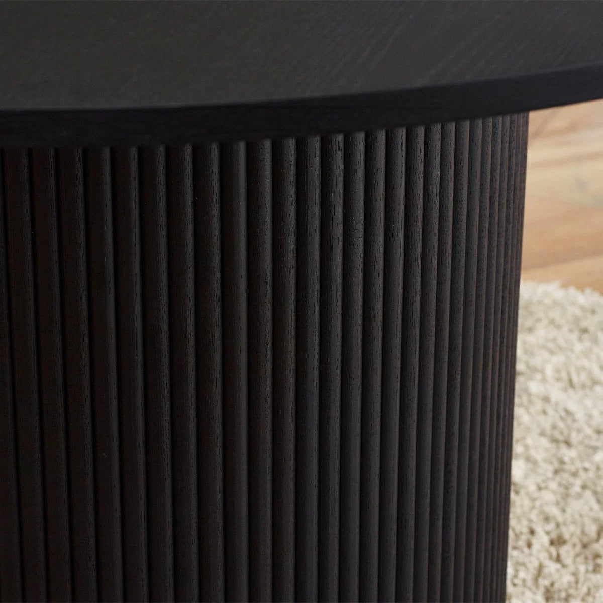 Louis 4 Seater Round Dining Table | Black