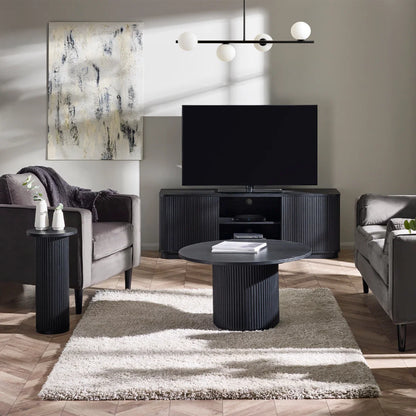 Louis Black Fluted TV Unit