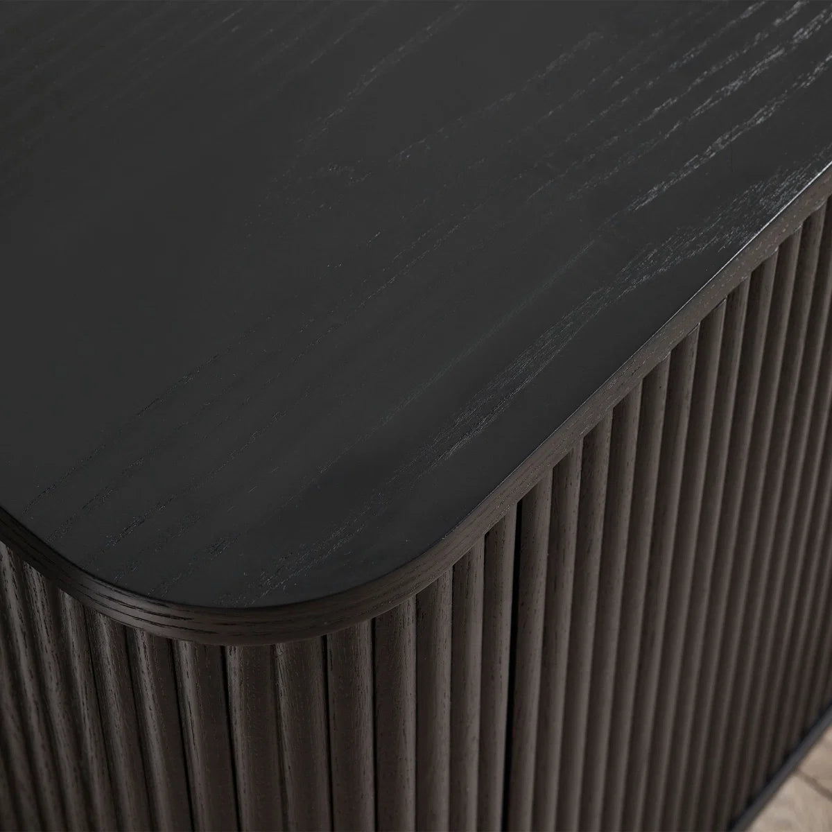Louis Black Fluted TV Unit