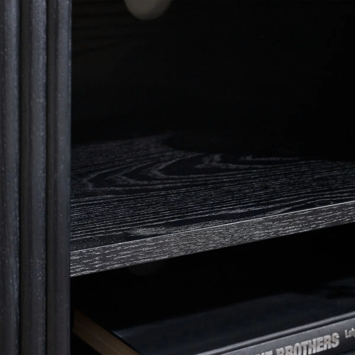 Louis Black Fluted TV Unit