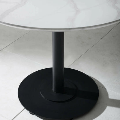 Luca 100cm White Marble Effect Round 4 Seater Dining Table