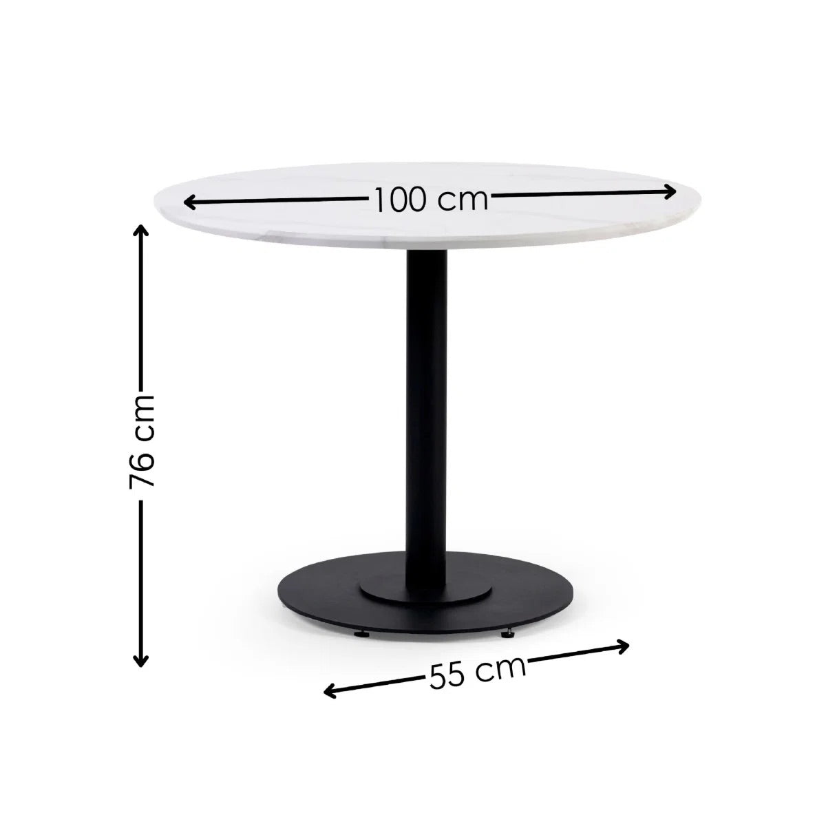 Luca 100cm White Marble Effect Round 4 Seater Dining Table