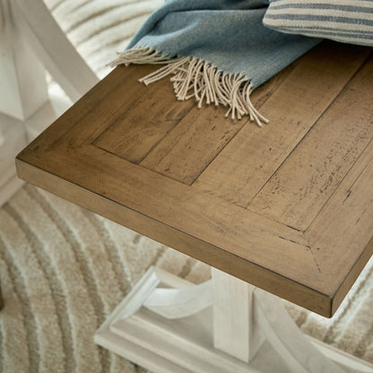 Shop the Contemporary Dining Bench, featuring a bottom painted in off-white and a top made of stained wood. FREE UK MAINLAND DELIVERY. Shop online now at www.nobleandnook.co.uk