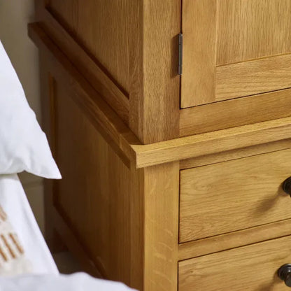 Marlborough Double Wardrobe with Two Drawers in Solid White Oak