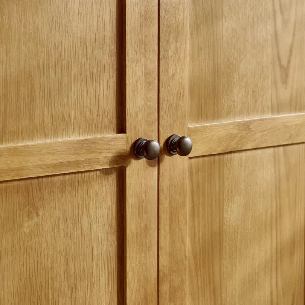 Marlborough Double Wardrobe with Two Drawers in Solid White Oak