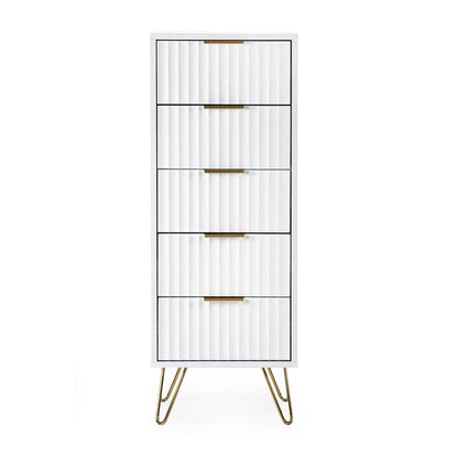 Murano 5 Drawer Tallboy – Matt White