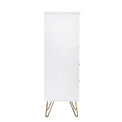 Murano 5 Drawer Tallboy – Matt White