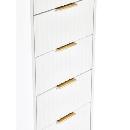 Murano 5 Drawer Tallboy – Matt White