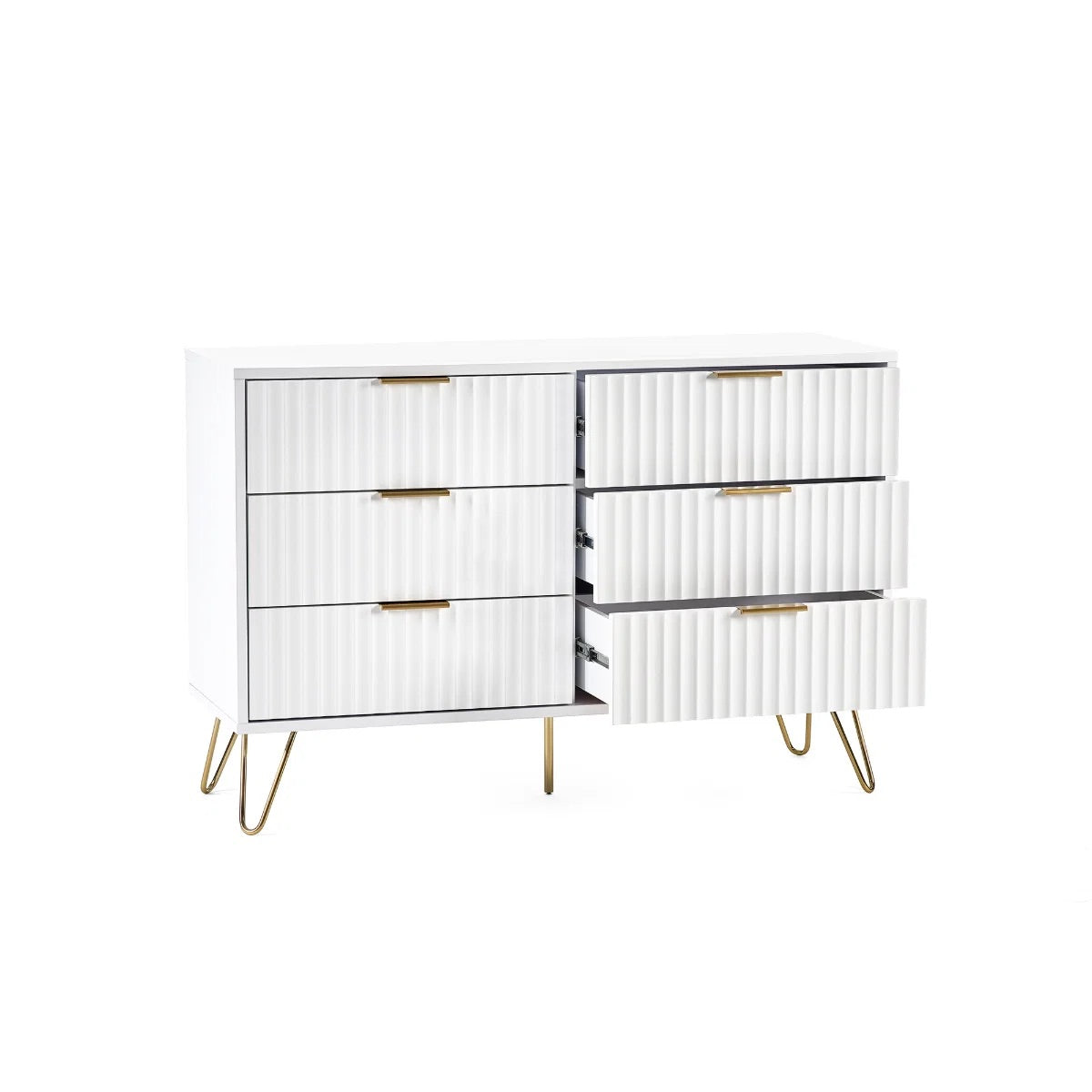 Murano Matt White 6 Drawer Chest