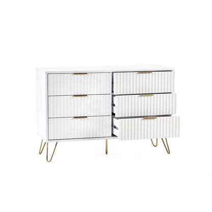 Murano Matt White 6 Drawer Chest
