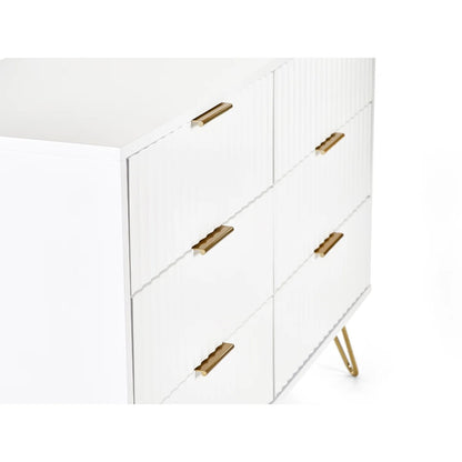 Murano Matt White 6 Drawer Chest