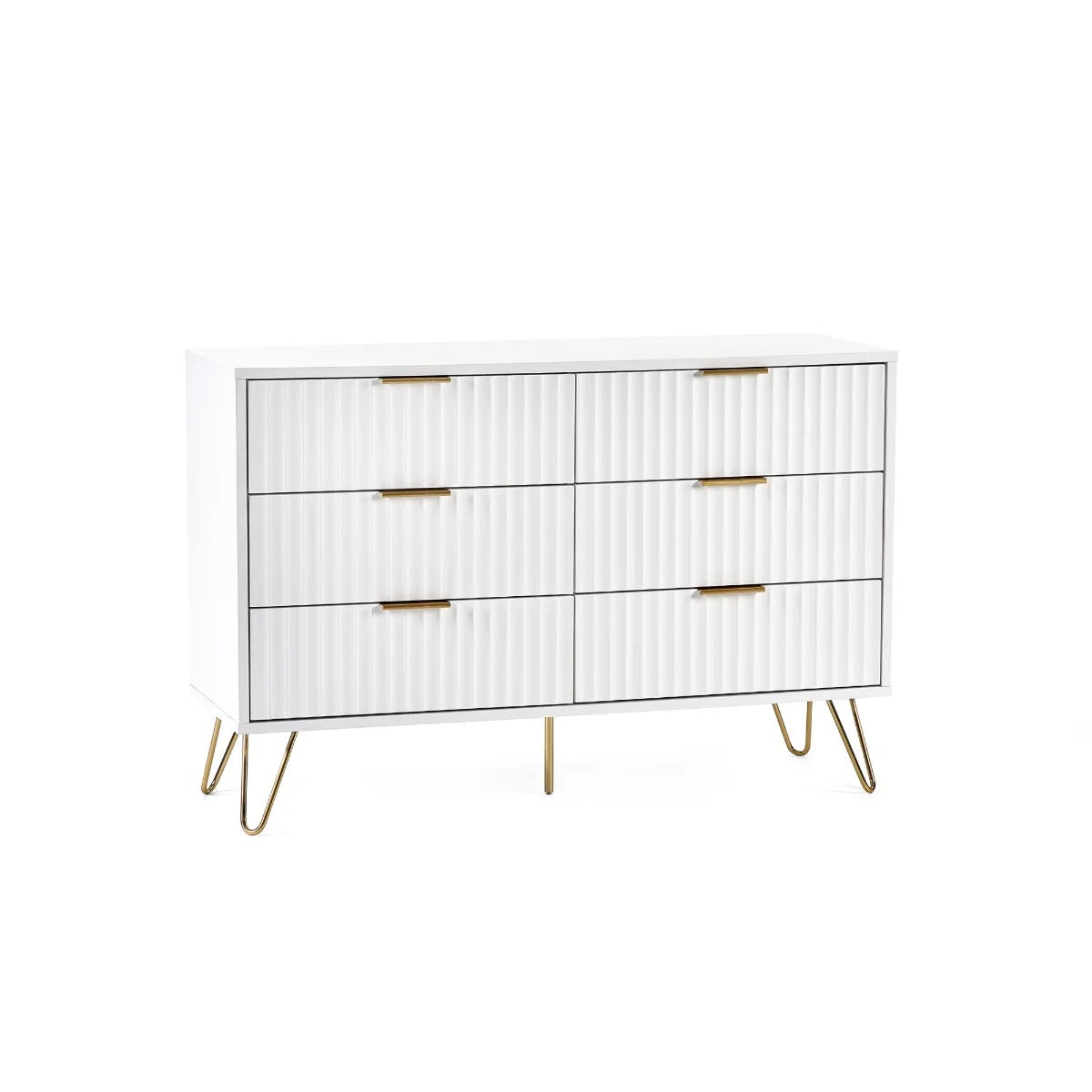 Murano Matt White 6 Drawer Chest