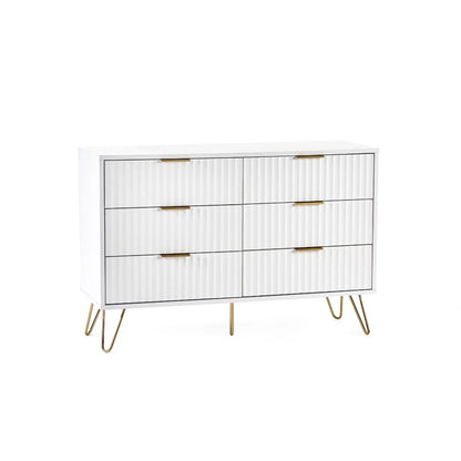 Murano Matt White 6 Drawer Chest