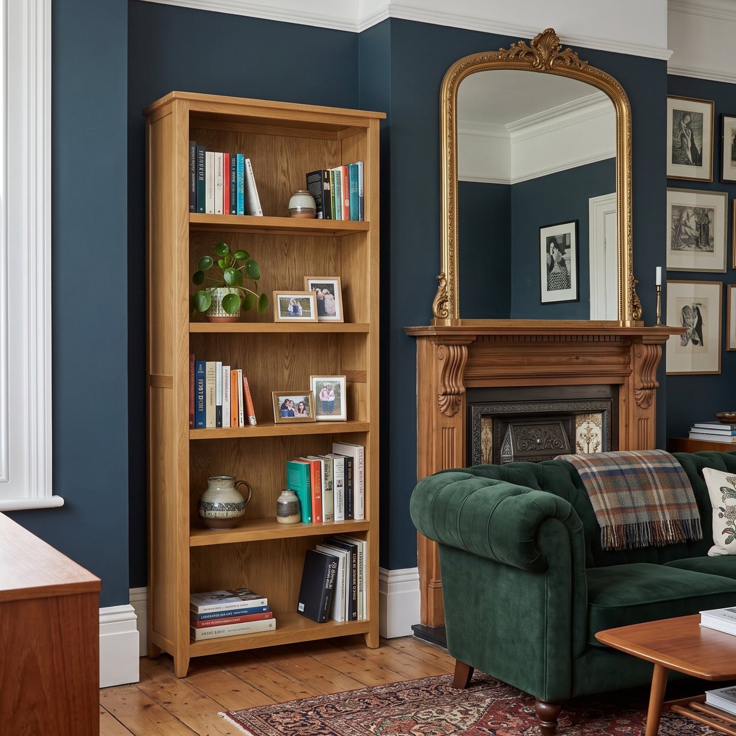 Mallory Tall Bookcase | Solid Oak