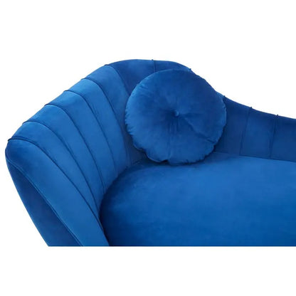 Midnight Blue Left Arm Velvet Chaise