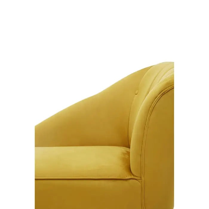 Mustard Velvet Right Arm Chaise Lounge